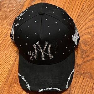 Black Embellished NY Cap